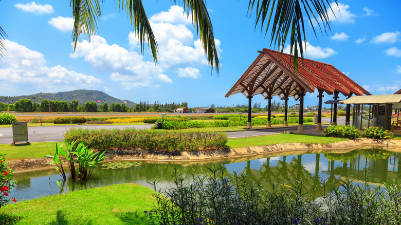 Koh Samui Airport runway in Thailand