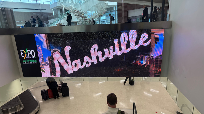Sign at the Nashville International Airport.