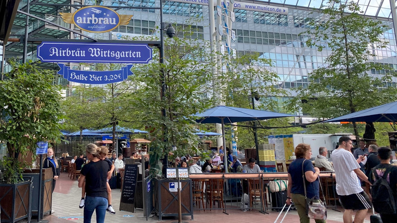 Munich Airport's Airbräu beer garden