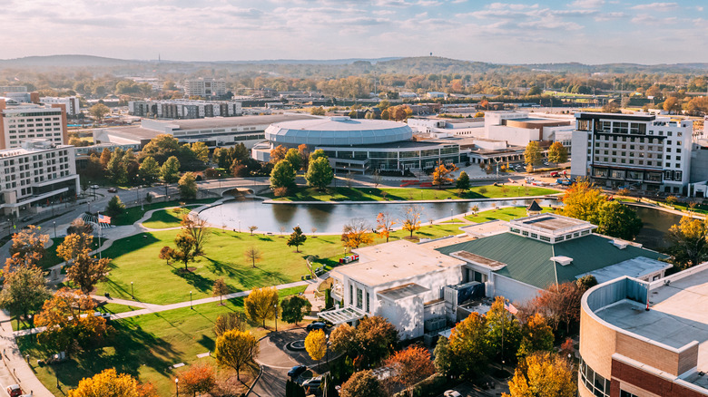 Aerial view of Downtown Huntsville, Big Spring Park