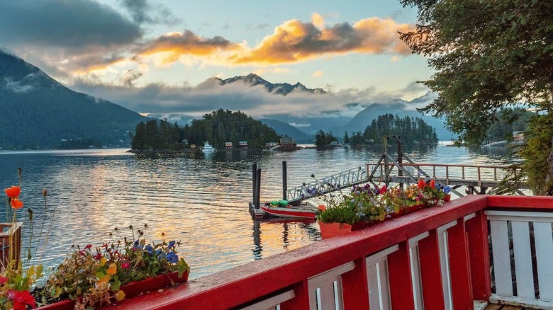 View of Alaska's Inside passage from the Sitka Lighthouse deck