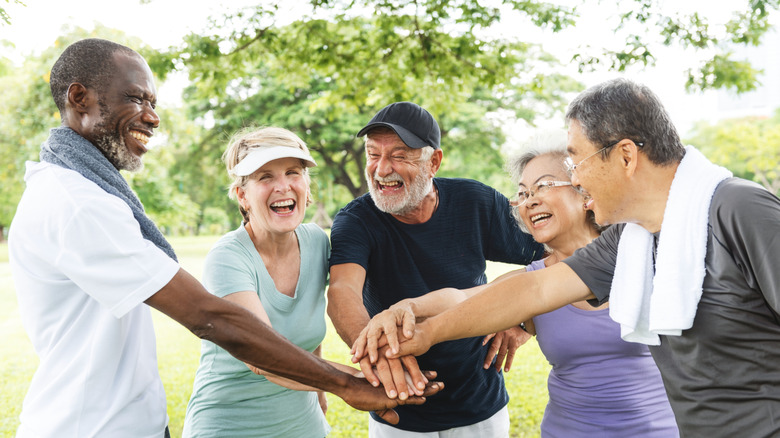 Group of seniors enjoying outdoor activities