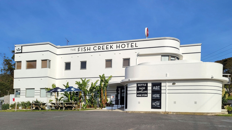 Side view of The Fish Creek Hotel in Australia