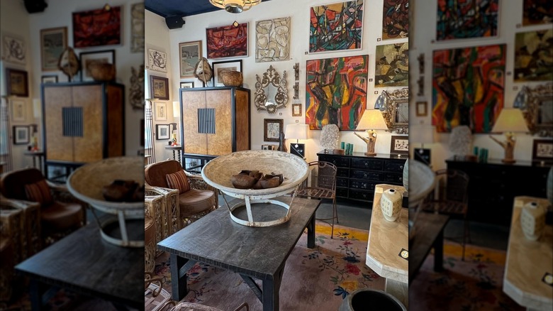 Vintage furniture selection at Trilogy Antiques and Design in Three Oaks, Michigan