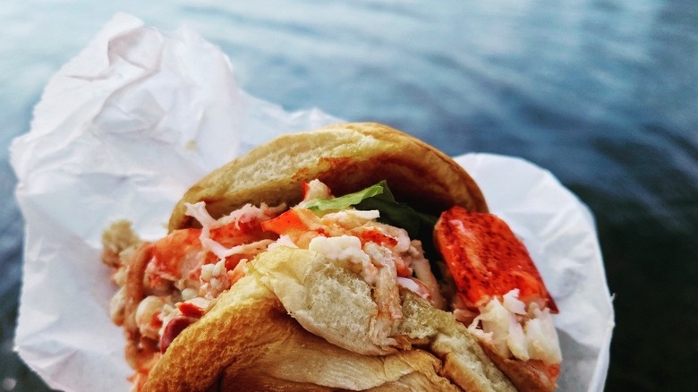 Lobster roll from Young's Lobster Pound in Belfast, ME