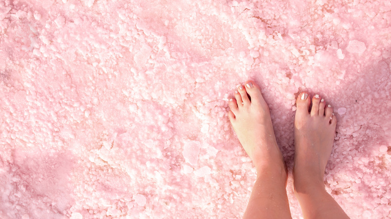 Woman's feet in Hutt Lagoon