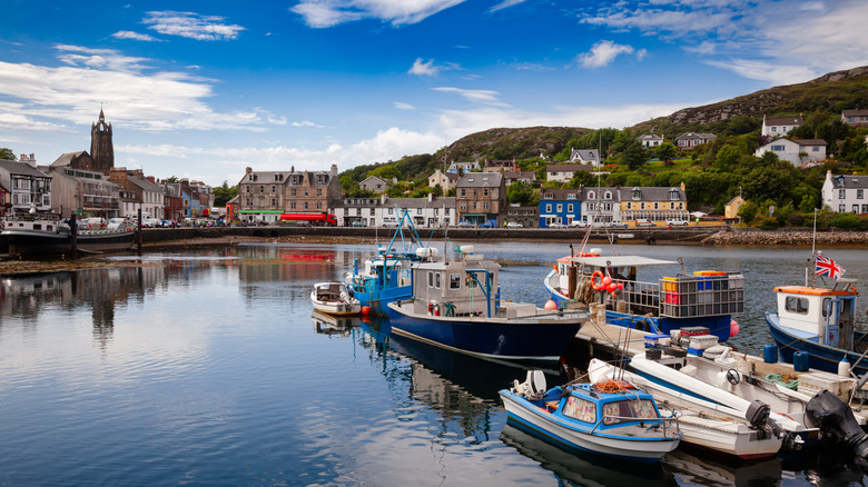 Boats on the small harbour in Tarbert.