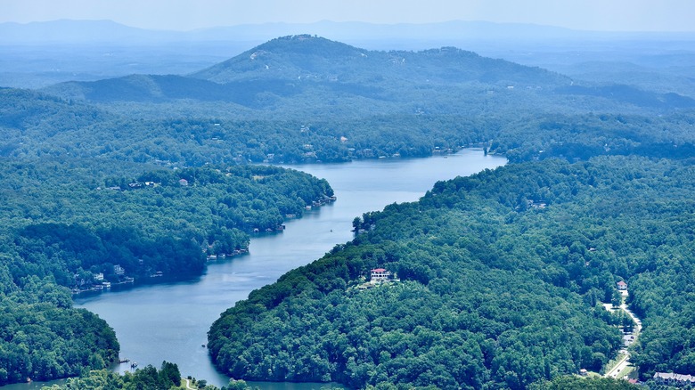 Blue Ridge Mountains view over Hickory Nut Gorge