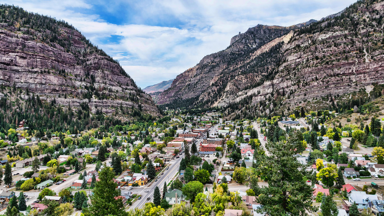 bird's eye view of Ouray, Colorado 