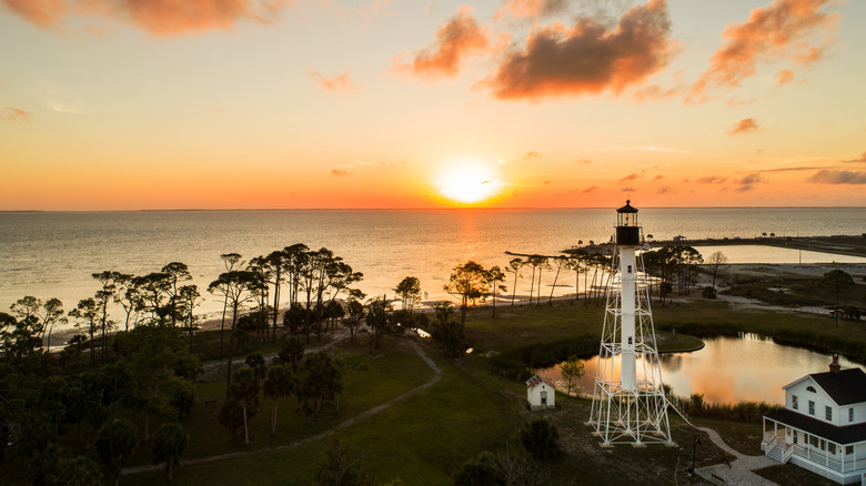 lighthouse at sunset