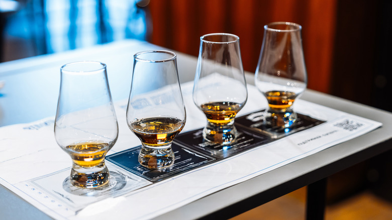 Whiskey tasting flight
