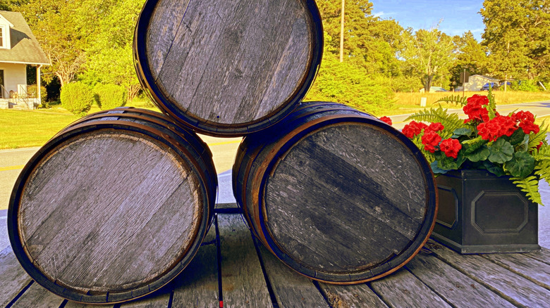 Whiskey barrels in Powhatan, Virginia
