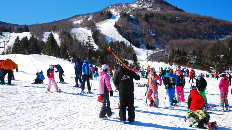 People skiing in Hunter, NY
