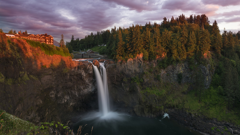 Snoqualmie, WA USA - July, 15th 2016. Snoqualmie Falls is located on Snoqualmie river in Western Washington.