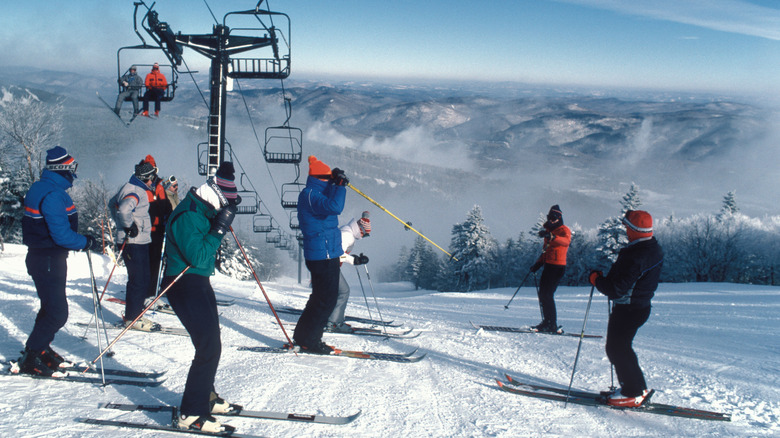 Skiiers in Killington, VT