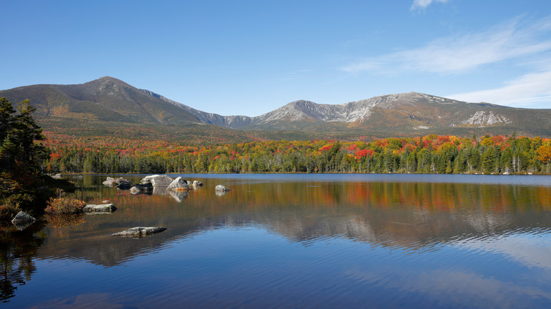 Mount Katahdin reflected in Sandy Stream Pond in Maine's Baxter State Park
