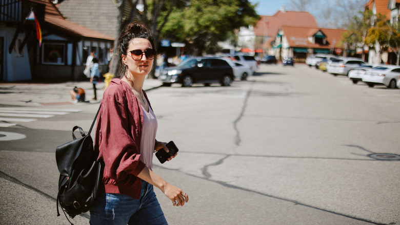 Woman exploring downtown Paso Robles