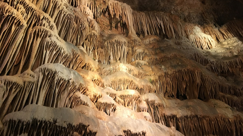 Unusual geological formations inside Bridal Cave
