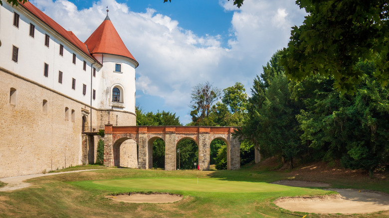 Mokrice Castle in Slovenia on a sunny day