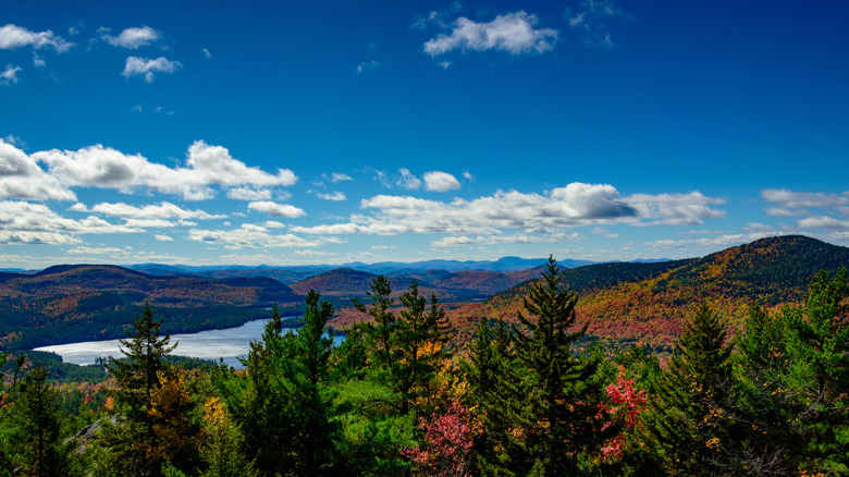 Pharaoh Lake from top of Treadway mountain in New York Adirondacks in the Fall