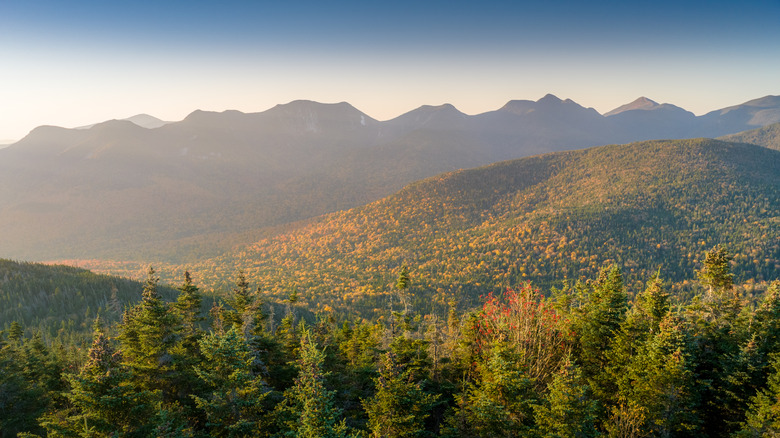 Sunset view of the High Peaks Wilderness in New York