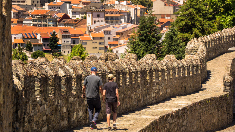 People walking around Bragança, Portugal