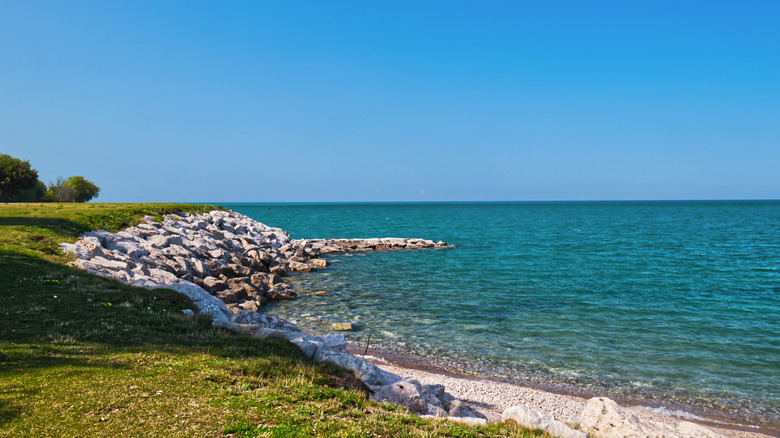 Lake Huron shoreline in Goderich, Ontario