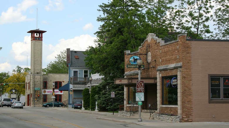 Main Street Downtown in Thiensville, Wisconsin