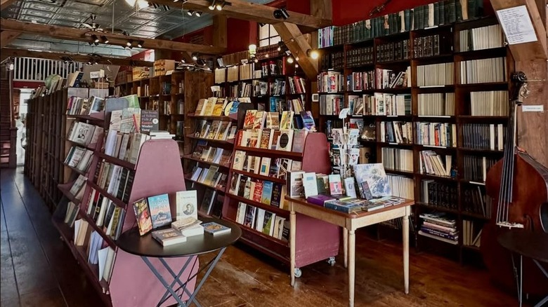 Bookshelves at Baine's Books and Coffee