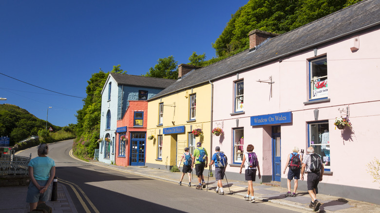 Colorful buildings on the main street in Lower Solva