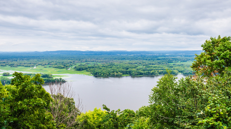 Landscape view from a bluffside trail