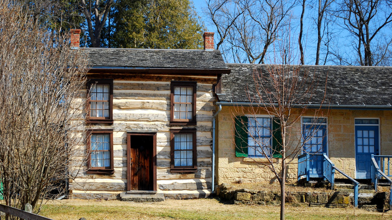 Exterior of a Cornish cottage at Mineral Point, Wisconsin