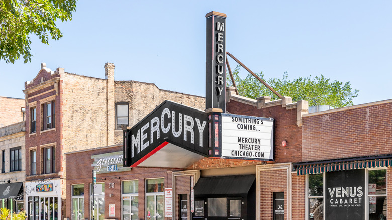 The facade of the Mercury Theater in Southport Corridor, Chicago