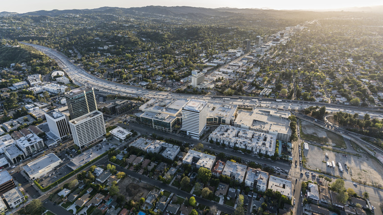 Aerial view of Sherman Oaks, CA