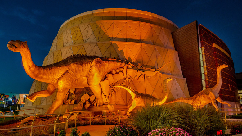 Dinosaur facade of the Children's Museum of Indiana
