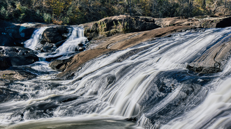A cascading waterfall in High Falls State Park