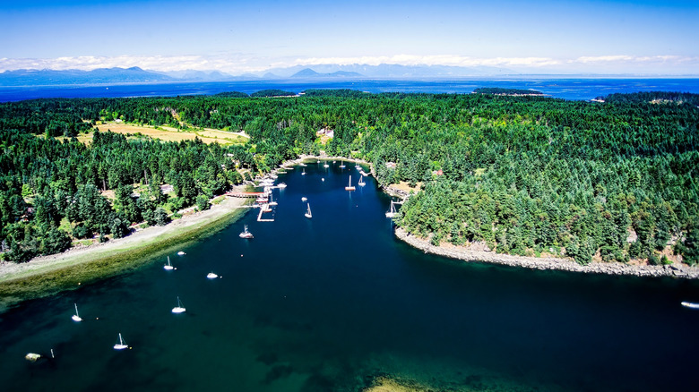 an aerial view of Gabriola Island in the Gulf Islands National Park