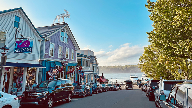 Downtown area of Bar Harbor, Maine