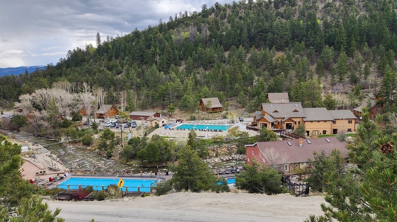 View of cabins and amenities at Mount Princeton Hot Springs Resort
