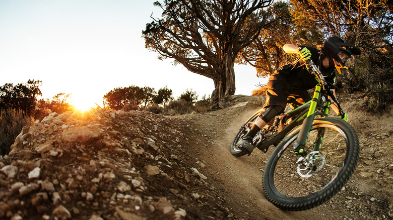 Mountain biker on a trail near Edwards, Colorado
