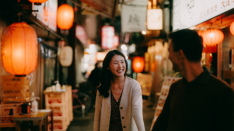 Happy travelers in Japan