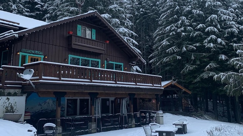 The Alpine Inn covered with a dusting of snow
