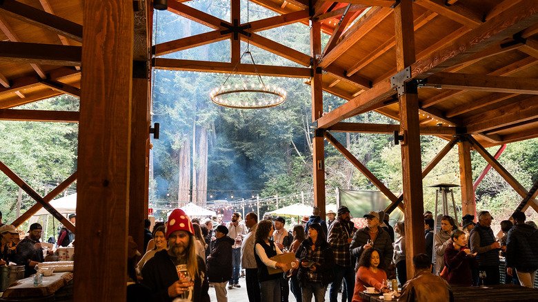 People in the pavilion at Glen Blair Bar