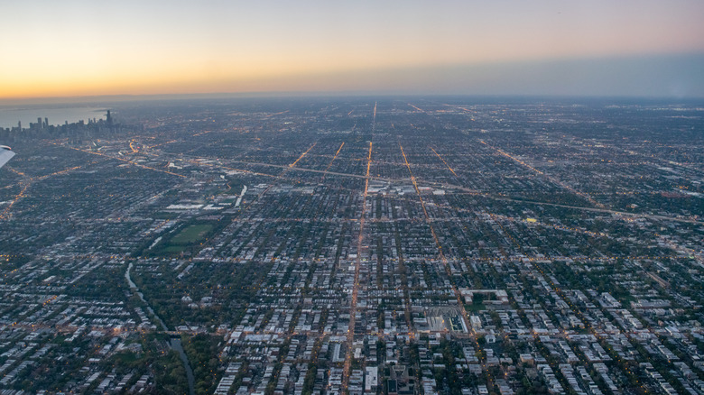 Aerial view of Norridge and Greater Chicago Area