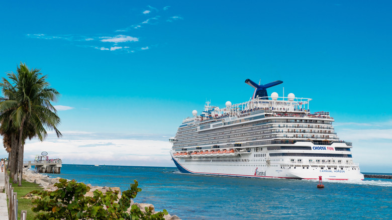 A Carnival Cruise ship leaving Miami
