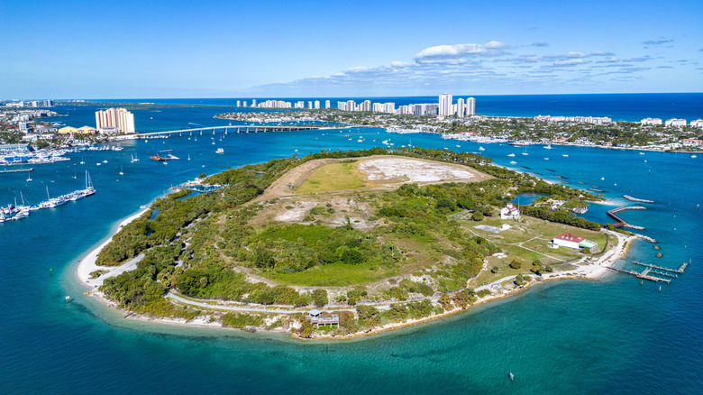Aerial view of Peanut Island, Florida