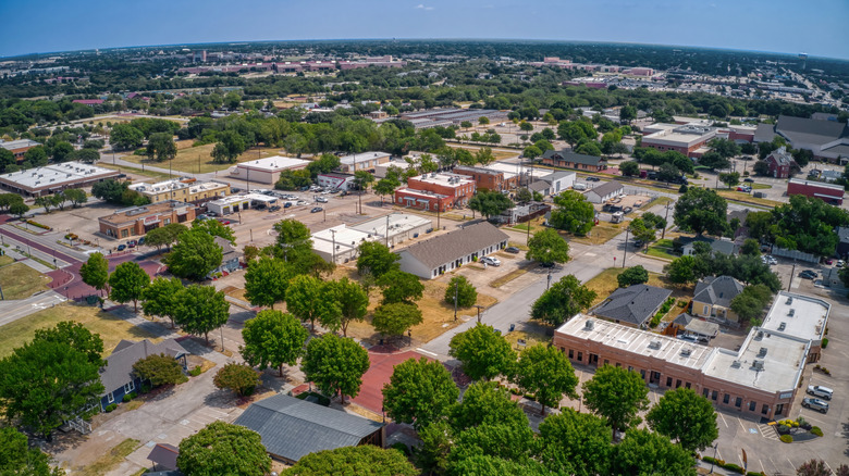 Overhead view of Allen, Texas