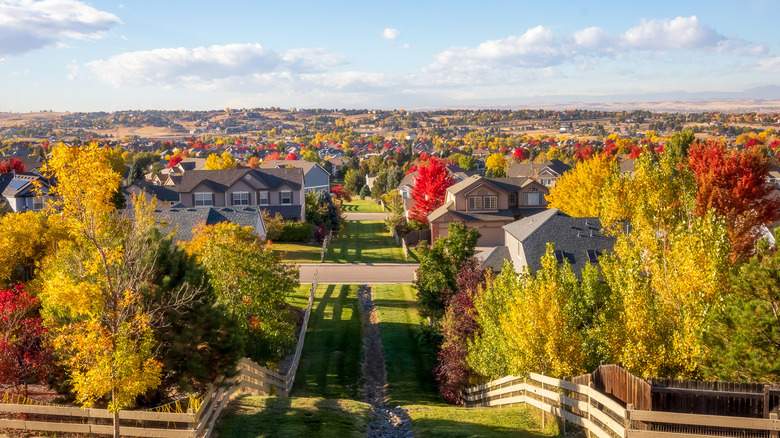 Suburban neighborhood in Centennial Colorado