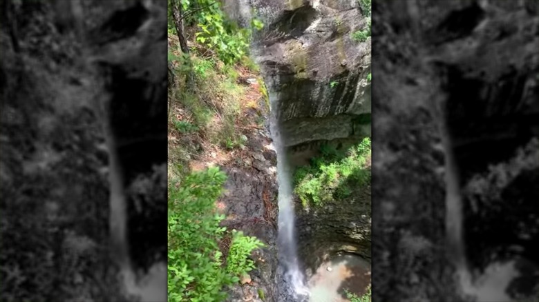 King's Bluff Waterfall emptying into a small pool of water.