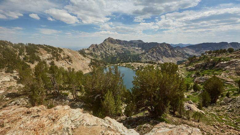 View of Ruby Lake in the Lamoille Canyon